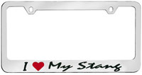 I Love My Stang License Plate Frame