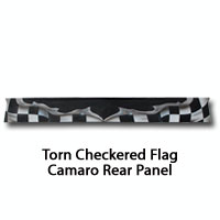 Camaro Torn Checkered Flag Custom Painted Rear Panels - 10+