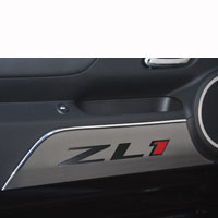 Camaro 2pc Door Panel Kick Plates ZL1 Style Brushed - 12-13
