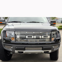 Ford Raptor 2pc Outer Lower Front Grille Brushed/Polished-10-13
