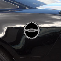 Mustang Gas Cap Cover "Ford" Oval Style Rivet Polished - 11-13