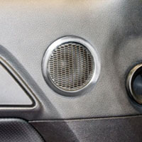 Mustang 2pc Polished Midrange Speaker Trim Kit - 2015