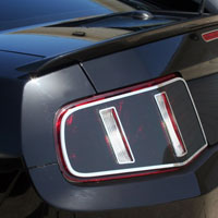 Mustang 2pc Taillight Blackout w/Polished Trim Rings - 10-12